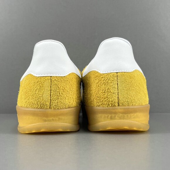 Adidas Originals Gazelle Indoor Gum Sole Trainers In Mustard Yellow - White - Picture 3 of 10